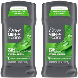 Dove Men+Care Extra Fresh Men's Antiperspirant Deodorant Stick Extra Fresh Twin pack With 72-hour sweat & odor protection with 1/4 Moisturizing Cream & Long-lasting Citrus Scent 2.7 oz