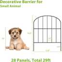 OUSHENG Small Decorative Garden Fence, 29ft (L) x 16.5in (H) Fencing, Rustproof Metal Wire Panel Border Animal Barrier for Dog, Flower Plant Edging for Yard Backyard Outdoor, Arched