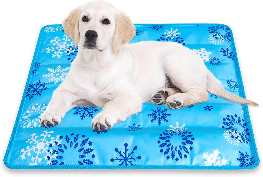 Dog Cooling Mat, Pet Washable Non-Toxic Summer Dogs Cats Cooling Pads Sleeping Kennel Mats Cool Ice Blanket for Indoor & Outdoor Dog Beach Essentials Gray 29.5 * 29.5IN