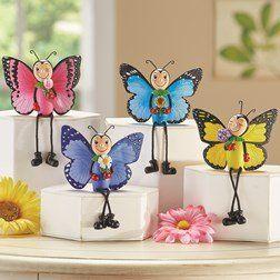 Set of 4 Butterfly Sitters Figurines