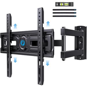 Pipishell Full Motion TV Wall Mount for Most 26-65 inch Flat & Curved TVs up to 77 lbs, Adjustable Bracket Height, Corner TV Mount with Single Articulating Arm, Max VESA 400x400mm, PIMF9