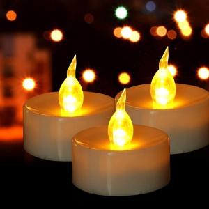 Flameless LED Tea Lights Canadles: 100 Pack Battery Tea Lights, Realistic and Flickering Tealights, Flameless Votive Candles Operated Warm Yellow Electric Fake Candle for Wedding Party Home Decoration