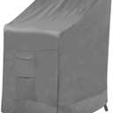 Vailge Stackable Patio Chair Cover,100% Waterproof Outdoor Chair Cover, Heavy Duty Lawn Patio Furniture Covers, Fits for 4-6 Stackable Dining Chairs,36"Lx28"Wx47"H,Grey