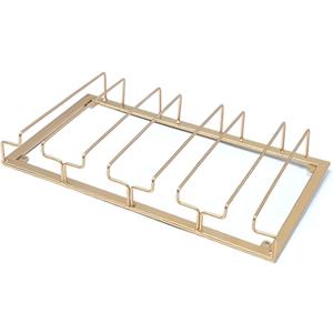 Wine Glasses Rack Under Cabinet Stemware Rack, Wine Glass Hanger Rack, Wine Glass Holder Storage Hanger, for Cabinet Kitchen Bar (40x22.5cm, Gold)