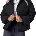 URMOSS Women's Winter Cropped Puffer Jacket 2023 Long Sleeve Lightweight Zip Short Jacket Coat with Pockets L