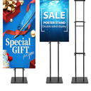 Pedestal Poster Sign Stand for Double Sided Display, Adjustable Poster Board Stand Height Up to 80", Heavy Duty Floor Standing Sign Holder for Board, Foam, Banner Display Stand, Black 1Pack