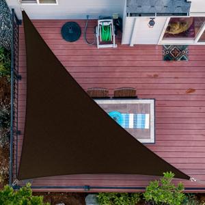 ShadeMart 10' x 10' x 14.1' Brown Right Triangle Sun Shade Sail UPF50 SMTAPRT10 Canopy Fabric Cloth Screen, Water Air Permeable & UV Resistant, Heavy Duty, Carport Patio Outdoor - (We Customize Size)