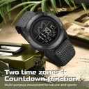 findtime Mens Digital Watch with Nylon Strap Sports Wrist Watches for Men Women with Countdown LED Day Date Dual Time Display Alarm Stopwatch