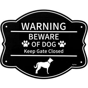 Beware of Dog Signs for Fence, Warning Tin Sign Beware of Dog, Aluminum Warning Sign, Weatherproof Warnings Dogs Sings for Door, Outdoor, Gate(10 * 8 Inch)
