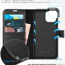 TUCCH Wallet Case for iPhone 13, [RFID Blocking] [3 Card Slots] TPU Interior Protective Case, Magnetic Folio Shockproof PU Leather Stand Flip Cover Compatible with iPhone 13 6.1 5G, Black & Brown