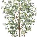 Keeplush 7FT Artificial Eucalyptus Tree Indoor, Faux Eucalyptus Tree with 689 Silk Leaves, Tall Fake Tree - Artificial Tree Indoor for Living Room Office Bedroom Home Decor