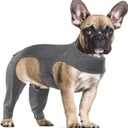 Dog Surgery Recovery Suit, Dog Leg Wound Protector Brace, Comfortable Dog Elbow Protector Cone Alternative Prevent Licking Bite Long Sleeve Suits Leg Brace Support (Grey, M)