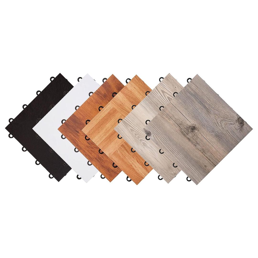 IncStores 3/8 Inch Thick Practice Dance Floor Tiles | Printed Plastic Dance Flooring for Practice and Performance of Countless Dance Styles (Beachwood, 28-12" x 12" Tiles)