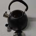 Premium Stainless Steel Tea Kettle for Stove Top - 2 Quart Capacity, Efficient Heating, Audible Whistle, Safe Handle - Ideal for Hot Water & Tea(black)