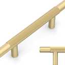 Amerdeco 10 Pack Brushed Gold Knurled Cabinet Pulls 3 Inch Hole Centers Kitchen Cabinet Handles Hardware Kitchen Handles for Cabinets Handles IH0006