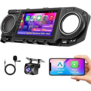 Car Radio Stereo for Toyota Tacoma 2016 2017 2018 2019 2020 2021, Android 13 Touch Screen Head Unit with Wireless Carplay Android Auto Bluetooth GPS Navigation, FM Radio, Backup Camera, SWC, USB