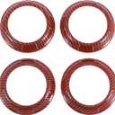 4 Pcs AC Vent Dashboard Decoration Rings for Jeep Wrangler JK JKU 2011-2017 Air Conditioner Air Outlet Vent Cover Ring Carbon Fiber Pattern ABS Red