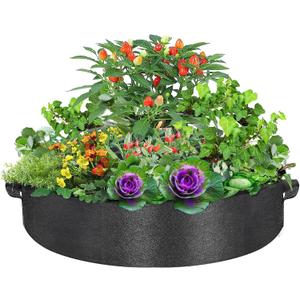 ZtohPyo 50 Gallon Plant Grow Bags, Large Fabric Raised Garden Bed with Handles, Durable Garden Beds Planters Aeration Gardening Container to Grow Vegetables for Outdoor Plants, 1-pack 50 Gallon