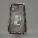 Compatible with iPhone 16 Plus Case 6.7" 2024, Cute Kawaii Curly Wave Frame Shape Soft Silicone Shockproof Protective Phone Cover for Women Girls, Clear/Black