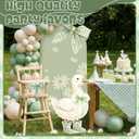 Novabright 2 Pcs One Silly Goose Party Decoration 5ft and 2.5ft Sage Green Bow 1st Birthday Silly Goose Cardboard Cutout Standup Photo Props Backdrops for Boys Girls 1st Birthday Baby Shower Supplies