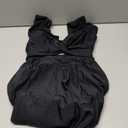 Aleumdr Women's One Piece Swimsuit Ruffle Cutout Swimdress Tummy Control V Neck Wrap Swimwear (Black, Small)