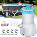 Standard Series Above Ground Pool Filter Pump - 800 GPH Flow Rate | Rapid Circulation & Micro-Debris Filtration, Pool Cartridge Filter Pump System - Keep Water Crystal Clean & Clear - Blue