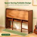Bamboo Folding Desk Mid Century Modern Desk for Home Office Bedroom Small Spaces, Brown, Size: 21.65"D x 32.68"W x 29.92"H