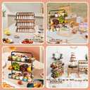 Acacia Wooden Cupcake Display Riser Stand Three Tiered Essential Oil Risers Display Candle Perfume Stand Small Chees Party Decor Dessert Table Display Set 3 Layers