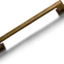 2 x 2 Pack Antique Brass Cabinet Pulls 5"(128mm) Hole Center Kitchen Retro Handles for Furniture and Drawers Vintage Square Dresser Handles Farmhouse Knobs Drawer Pulls Hardware Q-AB128-2