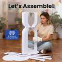 imprsv 1Pc Cylinder Stands for Party, Large White Cake Stand, Pedestal Display Plinth Pillars for Wedding Ceremony Birthday Party Decor (Hourglass Tower