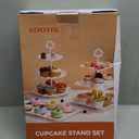 Kootek Dessert Cupcake Stand, 10pcs Dessert Table Display Set, 3 Tiered Cup Cake Holder Tower Stand& Cookie Serving Trays for Wedding, Tea Party, Birthday, Baby Shower (Bright White)