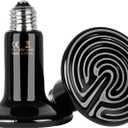 Simple Deluxe 150W Reptile Heat Bulb 2-Pack Ceramic Heat Emitter Lamp Heater Light for Lizard Turtle Snake Pet Chicken Coop Brooder, No Light No Harm, Black