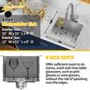 Small Kitchen Sink,15x15 Inch Bar Sink Stainless Steel Drop In Small Kitchen Sink Ideal Choice For Small Space Nice As Toprmount Prep Sink,RV Kitchen Sink With Bottom Grid,Soap Mat And Drain Assembly, 15x15x9 inches
