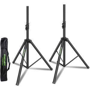 Set of 2 Universal Tripod Speaker Stands Metal Heavy Duty DJ PA Tripod Speaker Stand Height Adjustable from 45'' to 72'' with a Carry Bag