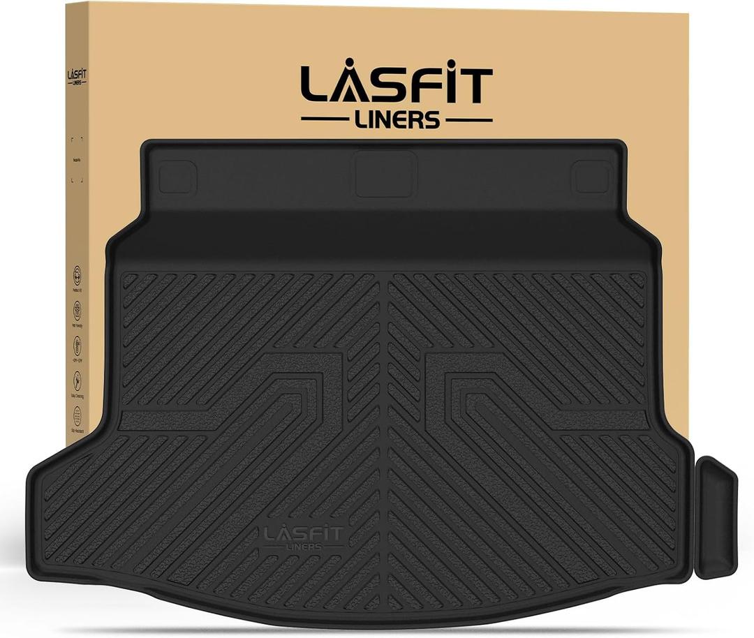 LASFIT Trunk Mat for Honda Civic Hatchback 2022-2026 & Civic Hatchback Hybrid 2025-2026, All Weather TPE Custom Fit Trunk Liner Cargo Mat Cargo Liner with Subwoofer, Black