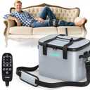 CUEME 20 QT Ice Machine for Knee After Surgery, Programmable Timer Cold Therapy Machine, Knee Replacement Recovery System, Cryotherapy Pain Relief Pad for Shoulder, Hip, Ankle & Foot (Bluegray)