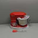 CHeflee Stand Mixer,600W 6+P With 6.5QT Stainless Steel Bowl,Dough Hook, Wire Whip & Beater,for Most Home Cooks,Red (Bright Red)