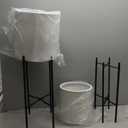 LB2 Metal Indoor Outdoor Planter Dome Large Planter Pot with Removable Stand for Living Room, Set of 2 Planters 23", 26" H, White