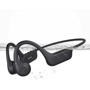 CXK Bone Conduction Headphones IPX8 Waterproof Swimming Headphones, Bluetooth 6.0 Open Ear Earbuds MP3 Mode with 32GB Memory, 12H Playtime, Underwater Wireless Headset Secure Fit for Running, Cycling