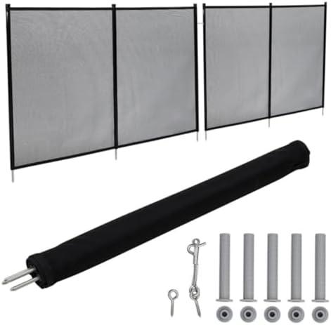 Adjustable Pool Fence 4 x 108 Ft, Modular Removable Safety Barrier with 320GSM Mesh, Connectable Panels for Any Pool Shape, Ideal for Inground, Above Ground Pools, Patios, Gardens, Black Modern Design