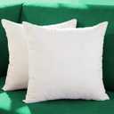 Extra Thick and Full Set of 2 Plump Cotton Fabric Throw Pillow Inserts, Overfilled Cushion Filler, 20 X 20 Inches