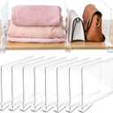 HONSREO Shelf Dividers for Closet Organization, 2 Pack Acrylic Shelf Divider for Clothes Purses, Clear Plastic Separators for Wood Shelves Organizer, Cabinets, Bedroom, Kitchen, Office