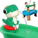 Dinosaur Water Table Pump - Rechargeable Water Pump for Water Table Accessories - Battery Powered Water Pump Continuous Flow 3 Hours Non-Stop Fun - Summer Outdoor Water Play Toys (Green)