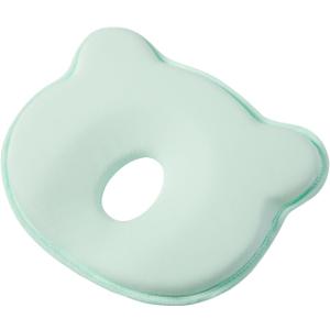 Memory Foam Baby Pillow, Portable Cartoon Bear Soft and Cozy Pillow, Breathable Bedding Set for Infants for Small Boys and Girls,Green