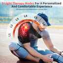 Seenew Red Light Therapy for Shoulder with Heat Massage, Portable Heated Shoulder Pad with Rechargeable Controller, Red Light Therapy Wrap with 216 Beads 660nm & 850nm for Men and Women