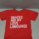 Toddler Baby Girl Boy Valentines Shirt Snacks are My Love Language Letter Valentine T-Shirt Short Sleeve Tee Tops, Red, Size 110