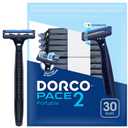 Dorco Pace 2 Disposable Razors for Men (30ct), 2 Blades Shaving Razor, Open-Flow for Easy Rinsing, Lubricating Strip for a Comfortable Shave, Ideal for Travel and Everyday Use