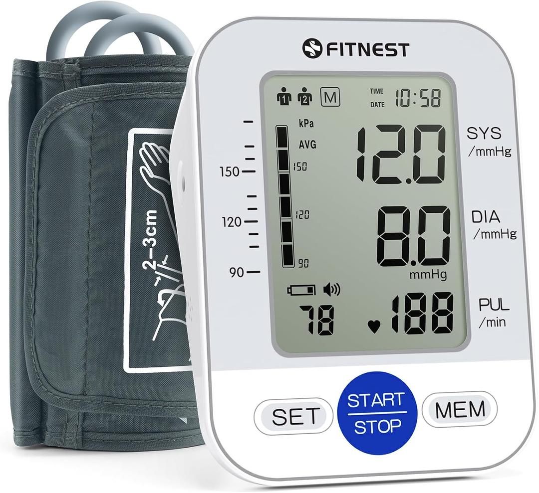 Blood Pressure Monitor, Upper Arm Blood Pressure Monitors for Home Use, Automatic Digital BP Machine, Adjustable Blood Pressure Cuff, High BP Monitor for 2 Users, Large LCD Display, Storage Bag