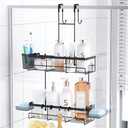 Aitatty Over the Door Shower Caddy Hanging: Black Rustproof Shower Organizer over the Door - No Drilling Bathroom Rack for Inside