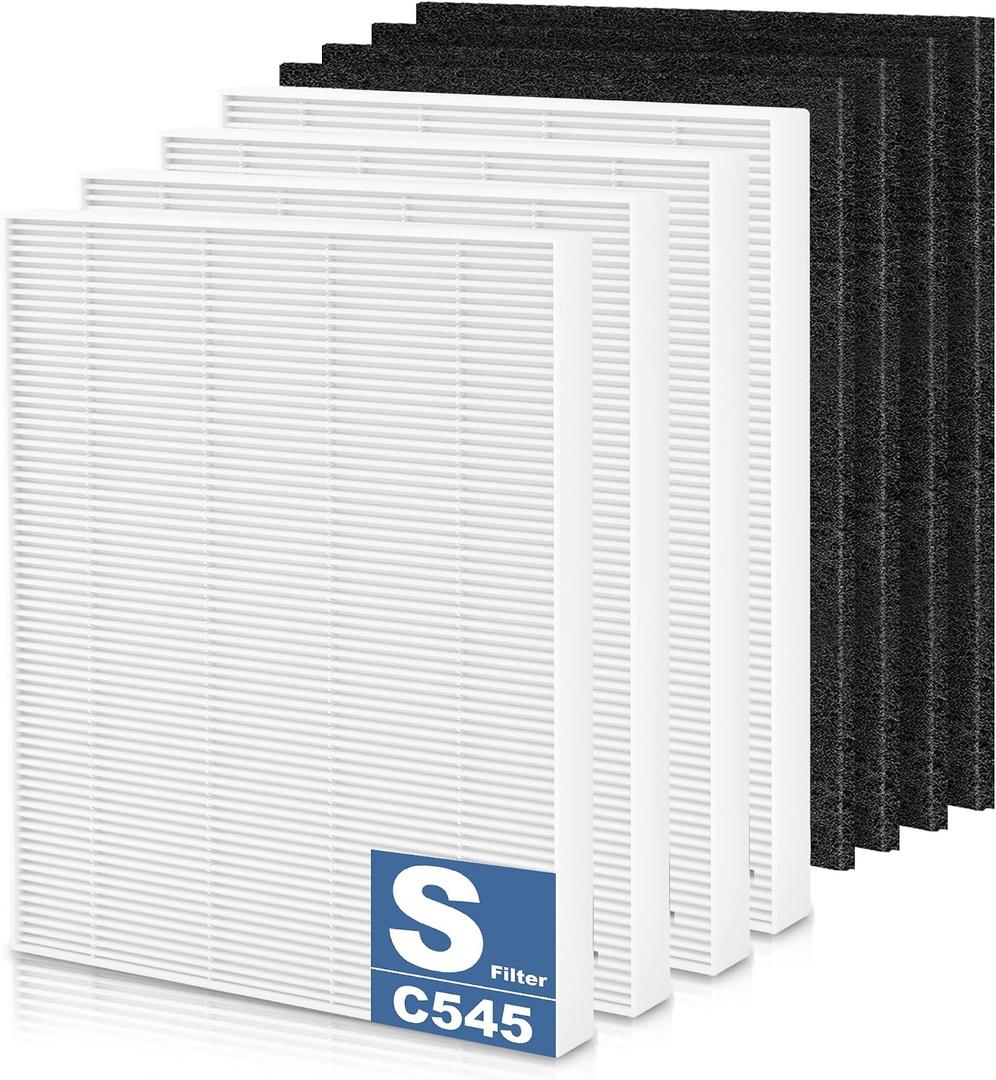 8 Pack C545 Replacement HEPA Filter S Compatible with Winix C545 Air Purifier, Replaces Part 1712-0096-00 and 2522-0058-00, Only